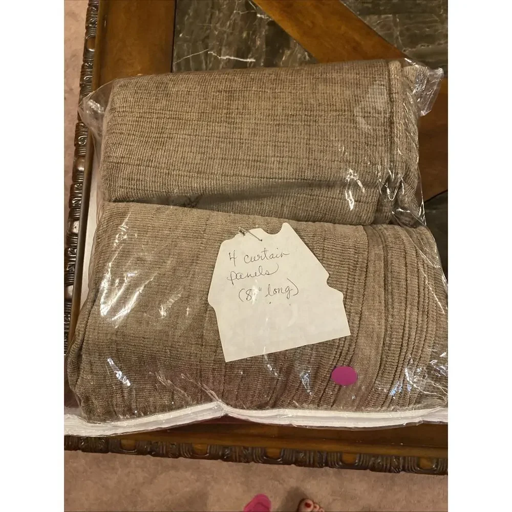 Croscill Curtain Set Of 4 Panels 84” Long 41” Wide Brown Polyester & Rayon